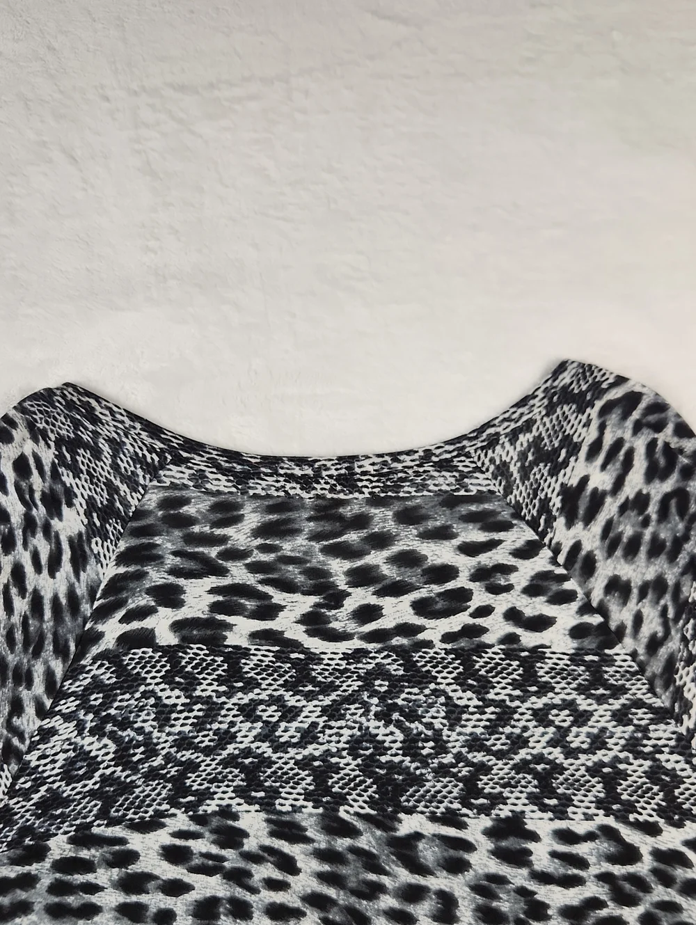 MICHAEL Michael Kors Black & White Mixed Animal & Snake Print Long Sleeve Top XL